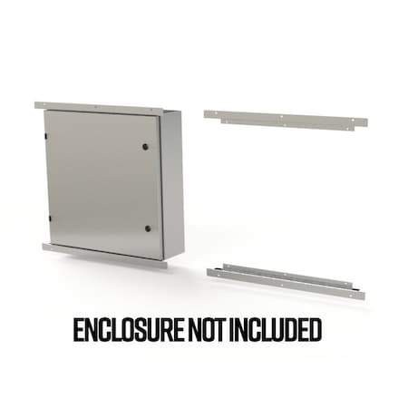 Saginaw Control & Engineering Flush Mount Frame, 2.10 in. H x 27 in. W x 1.08 in. L, 316 Stainless Steel SCE-ELFM24WSS